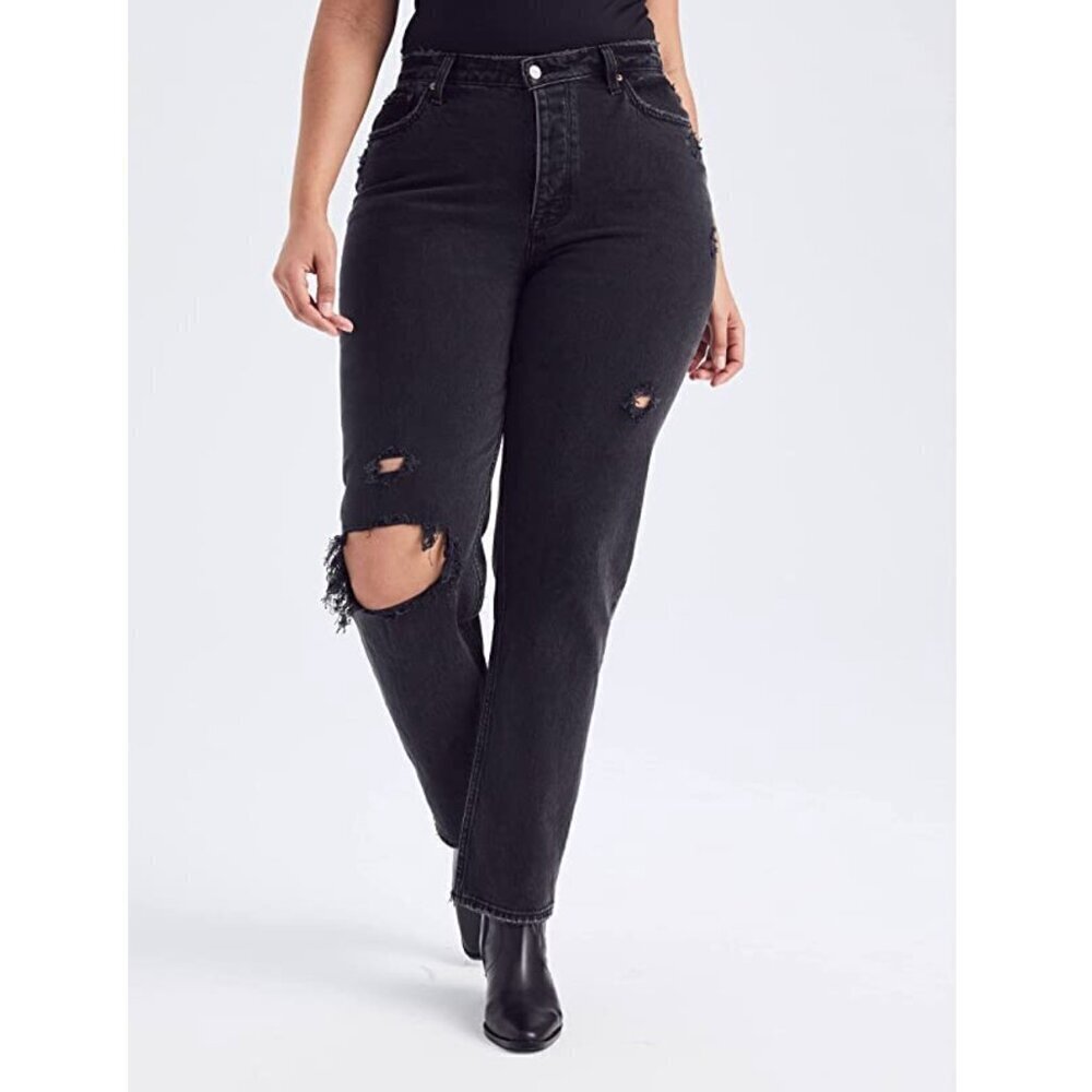 Abercrombie & Fitch Dad Jeans Curve Love High Rise Distressed Women’s 26 2S